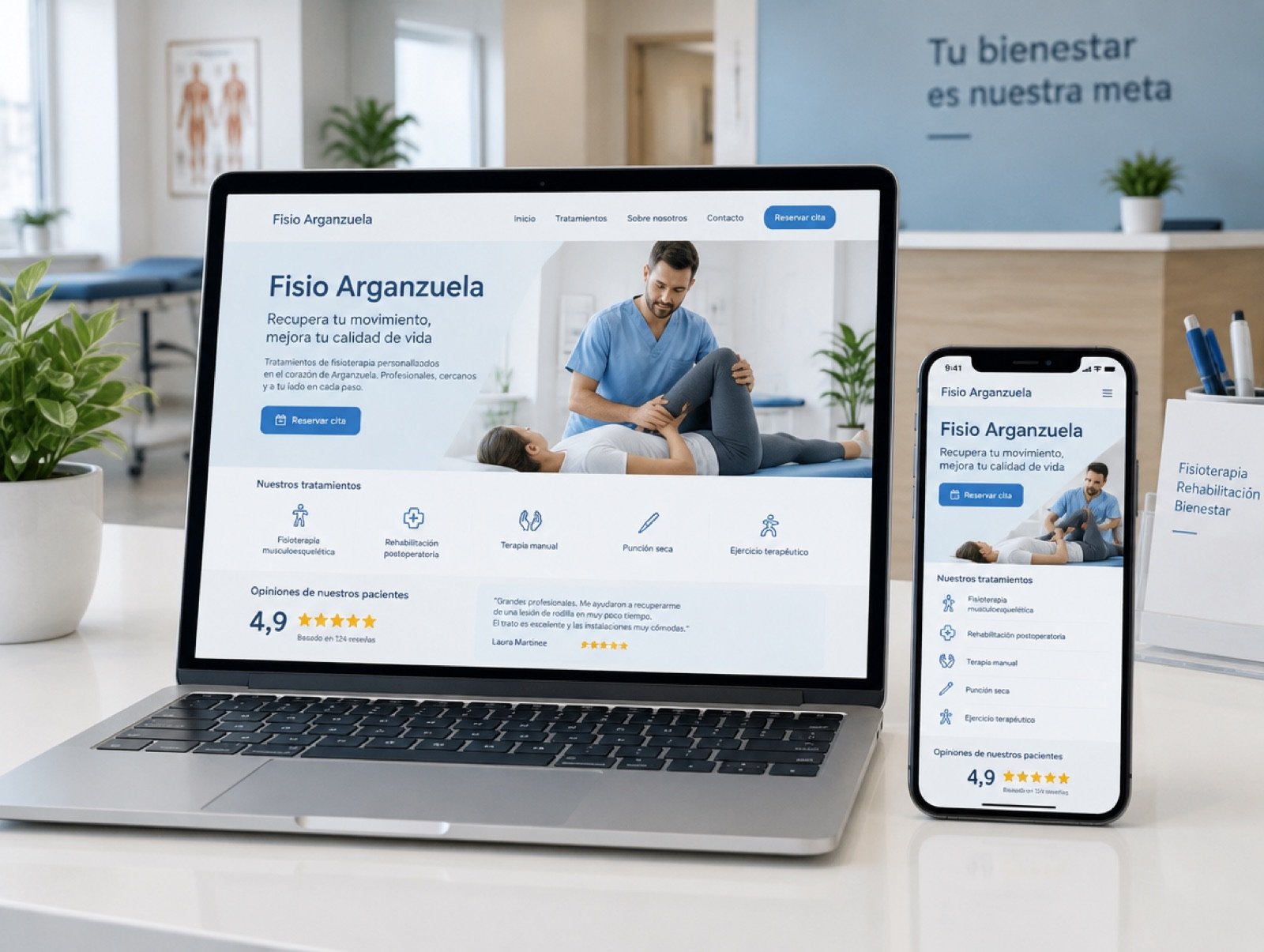 Ejemplo de web para una clínica de fisioterapia